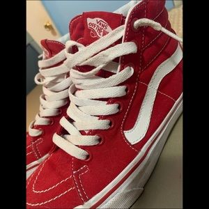 VANS SK8-HI RED Sneakers 🍎 Authentic✅
